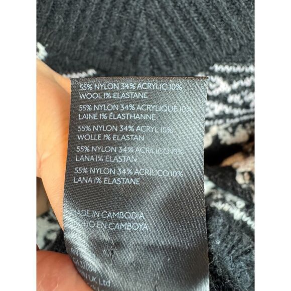 BY ANTHROPOLOGIE black white wool blend oversized knit sweater pullover M NWOT - Picture 9 of 10